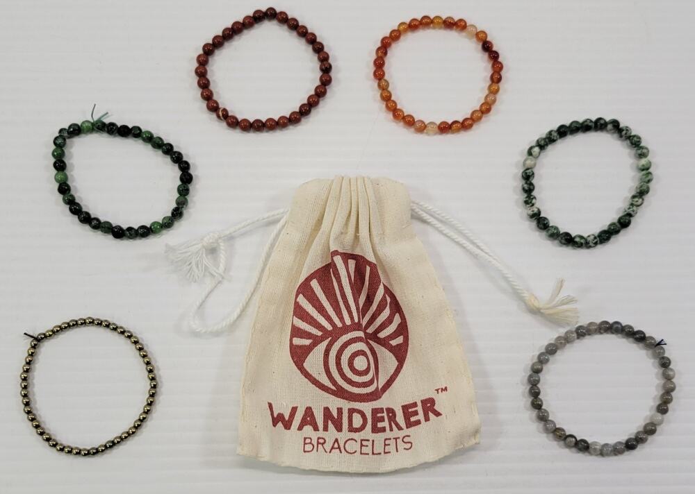 *C55) Lot of 6 Wanderer Beaded Stretch Bracelets